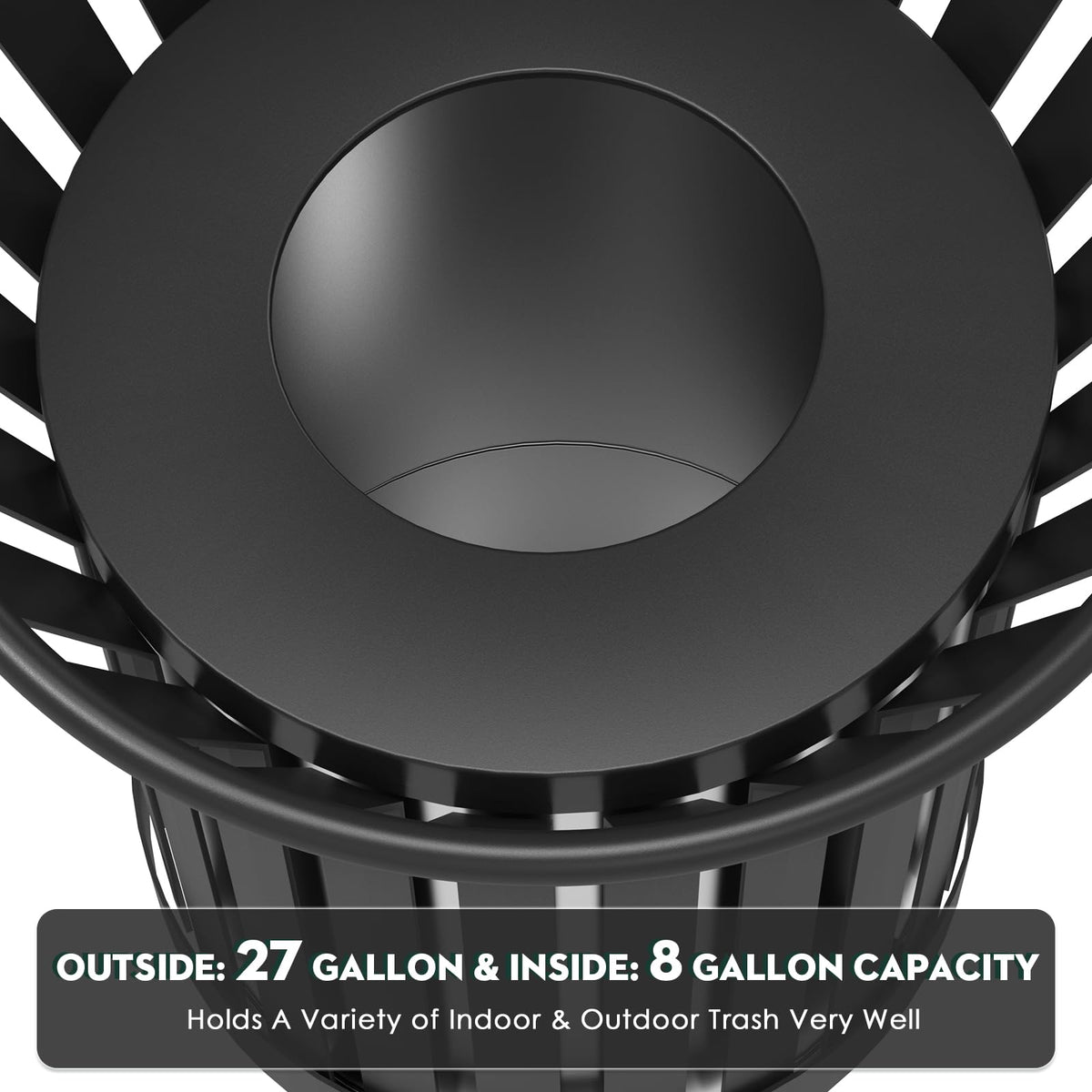 25.2IN Large Round Large Outdoor Trash Can