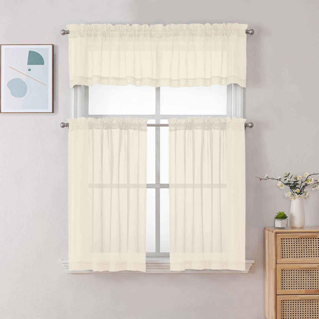 Cream Sheer Valances for Windows (2 Count)