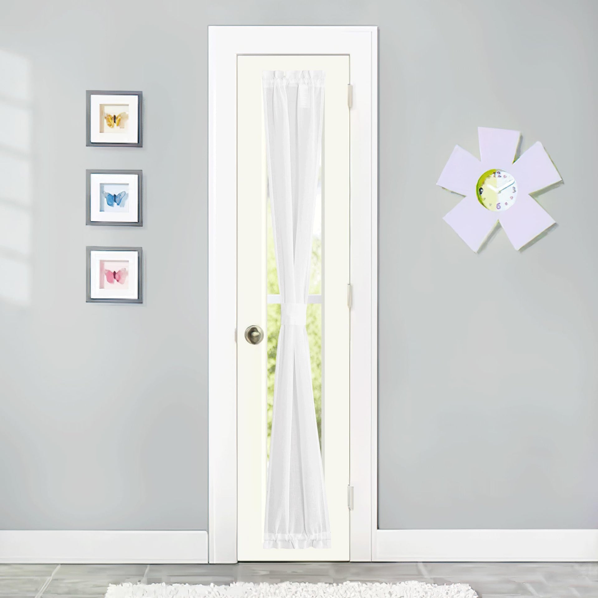 Faux Linen French Door Curtain for Window Sidlight Curtain