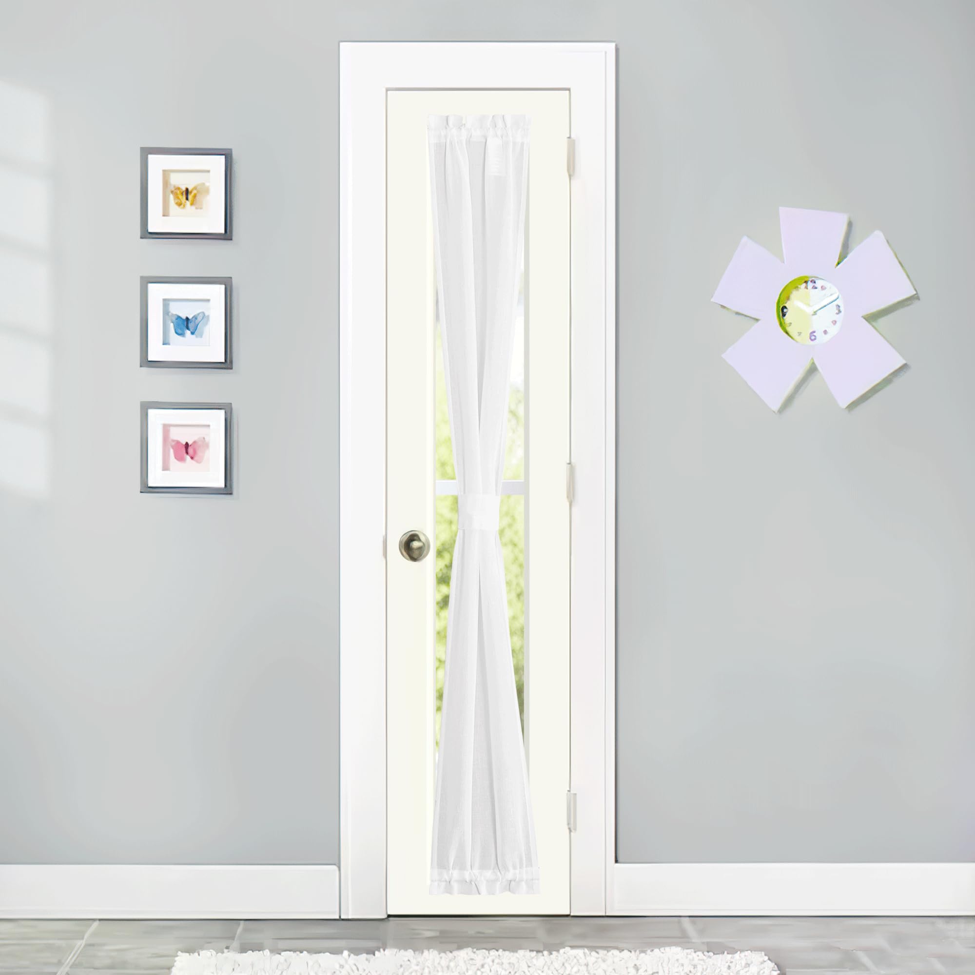 Faux Linen French Door Curtain for Window Sidlight Curtain