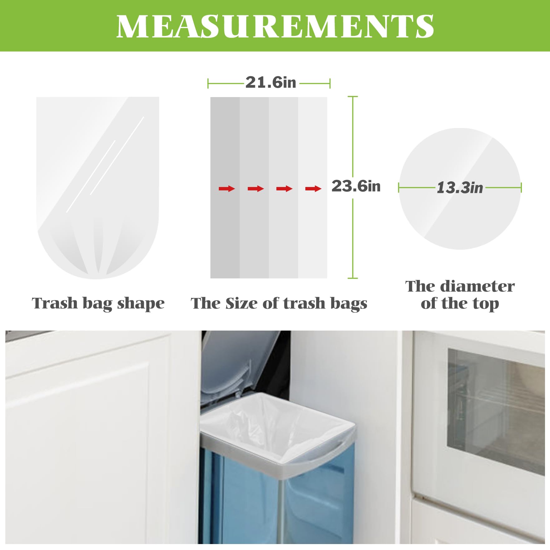 Clear Trash Bags 7 Gallon 120 Count Kitchen Garbage Bags Unscented