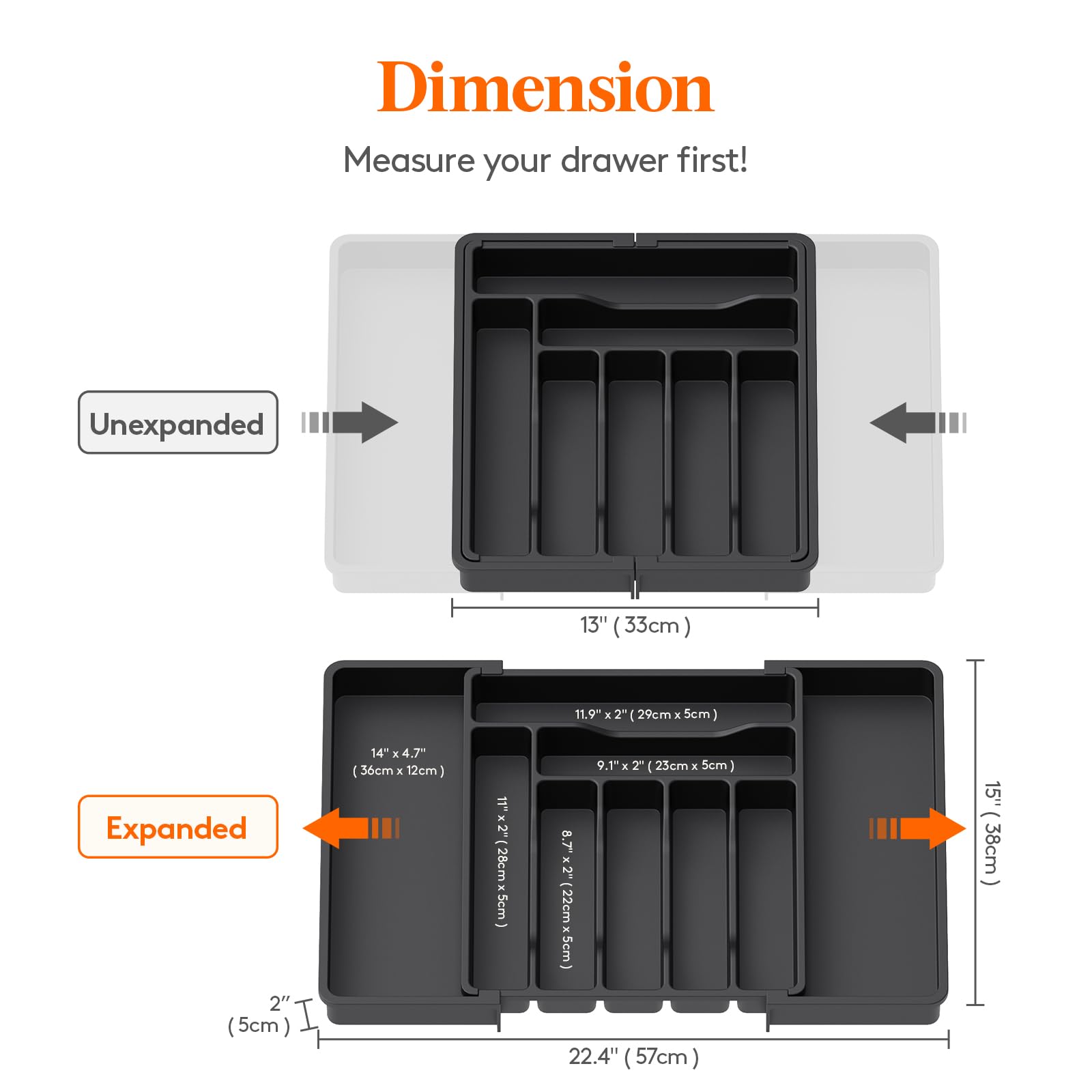 Utensil Organizer for Kitchen Drawer