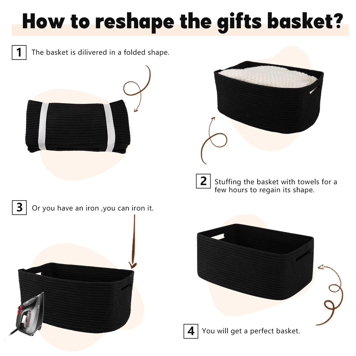 Storage Basket for Shelves (2 Count)