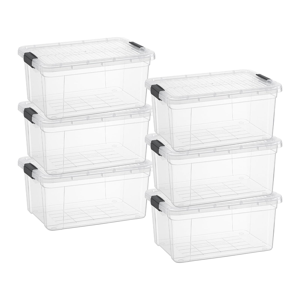 Storage Bins with Lids (6 Count)