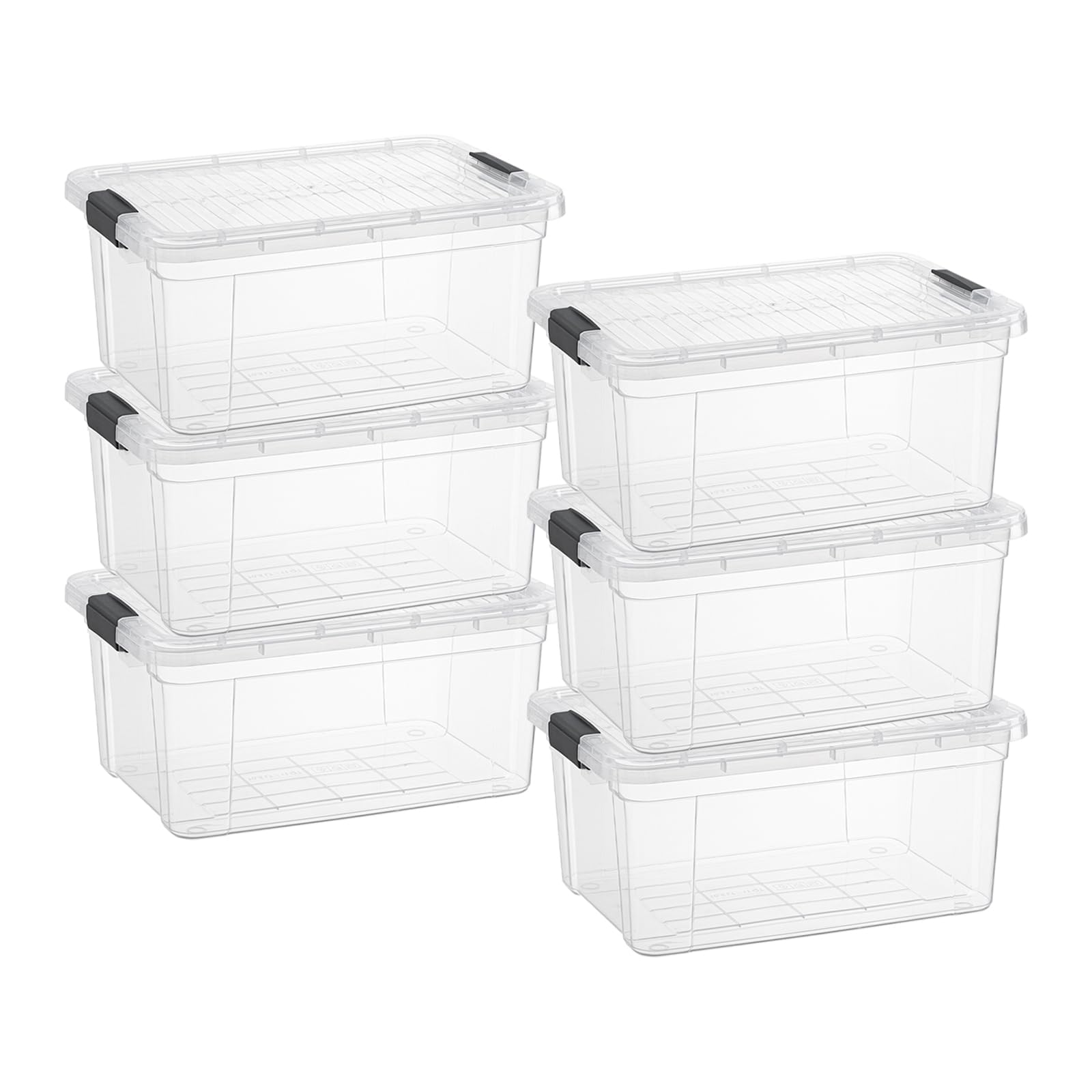 Storage Bins with Lids (6 Count)
