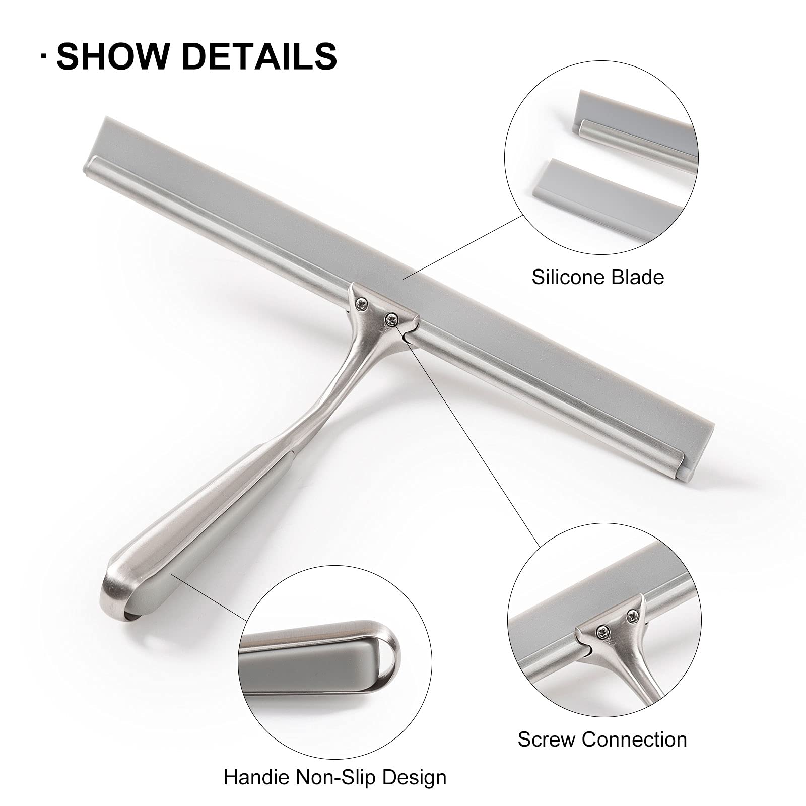 Shower Squeegee for Shower Doors 10 Inch Bathroom Squeegee for Windows