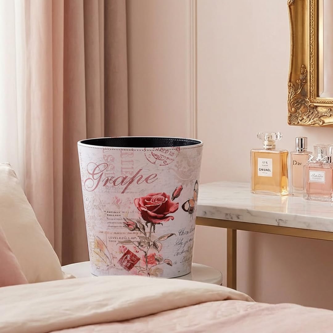 PU Leather Small Trash Can Wastebasket