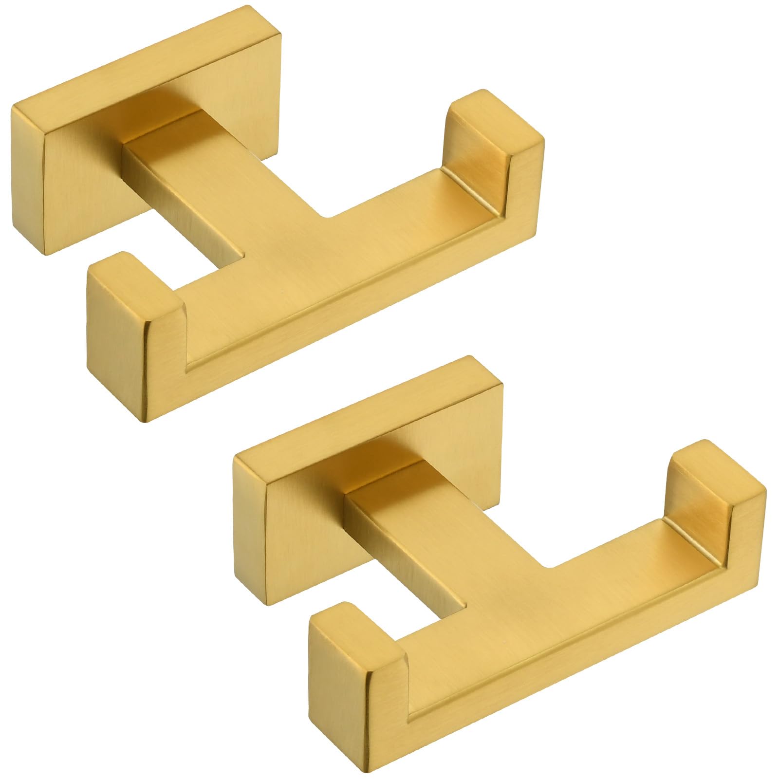 Double Towel Hook Brushed Dark Gold (2 Count)