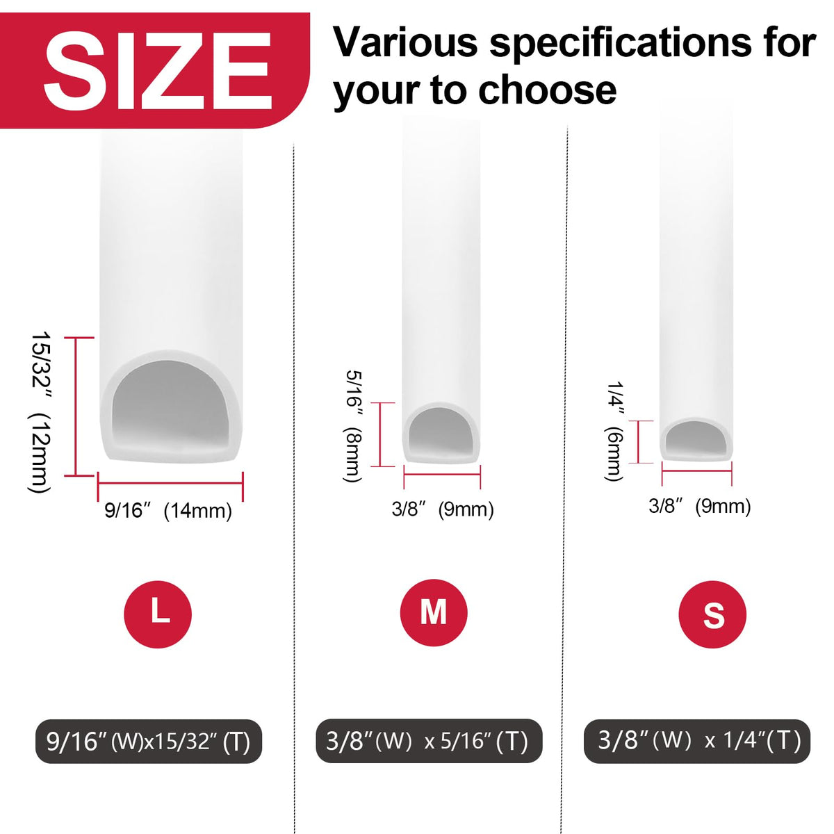 Silicone Weather Stripping Door Seal (19.7 Foot)