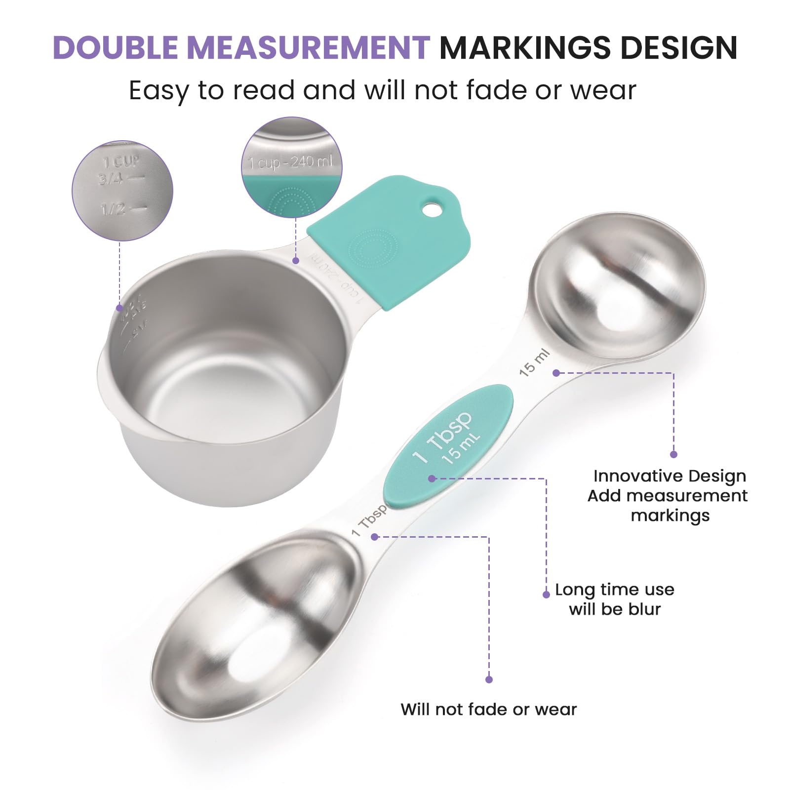 Magnetic Measuring Cups and Spoons Set