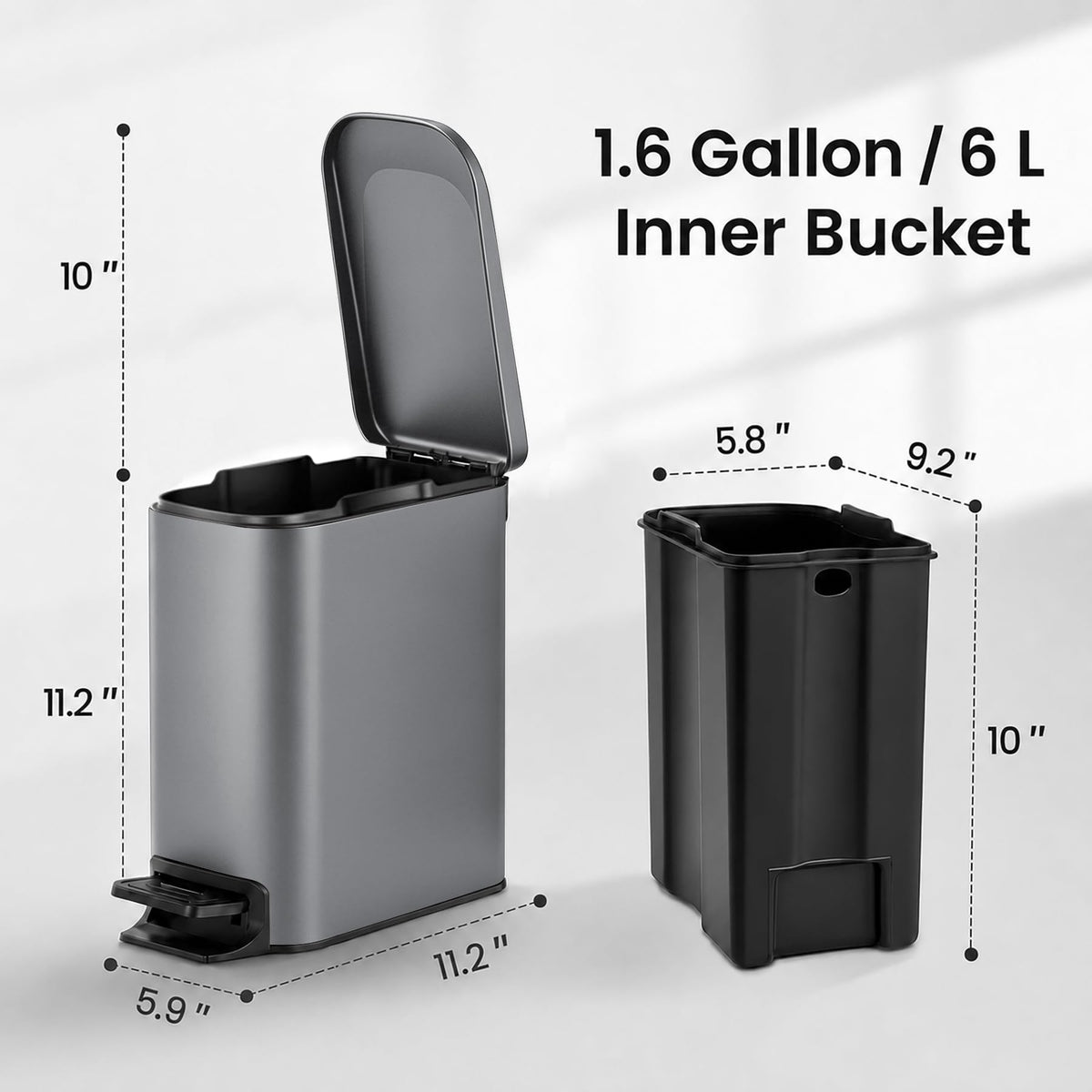 Small Bathroom Trash Can with Lid