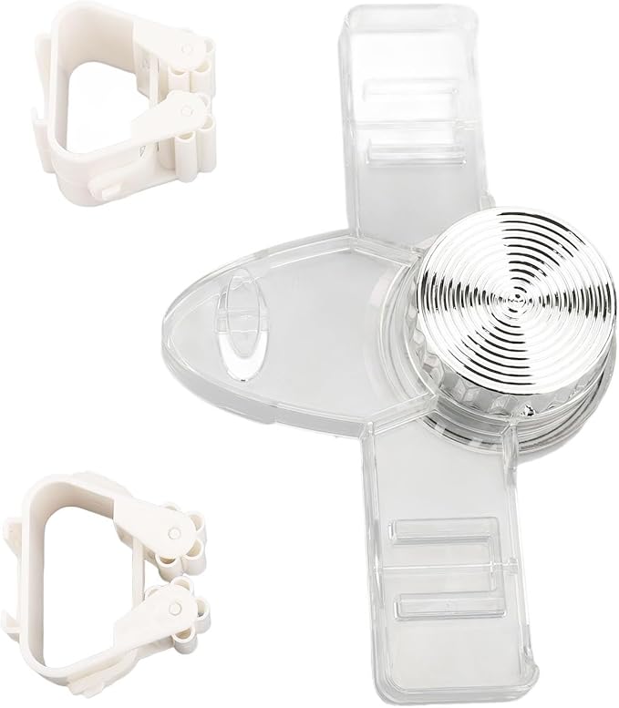 Broom and Mop Holder with Suction Cup, PET Material, 2 Hangers Clear Grey - Strong Grip, Easy Installation, Space Saving Organizer for Bathroom Kitchen Laundry (Transparent White)