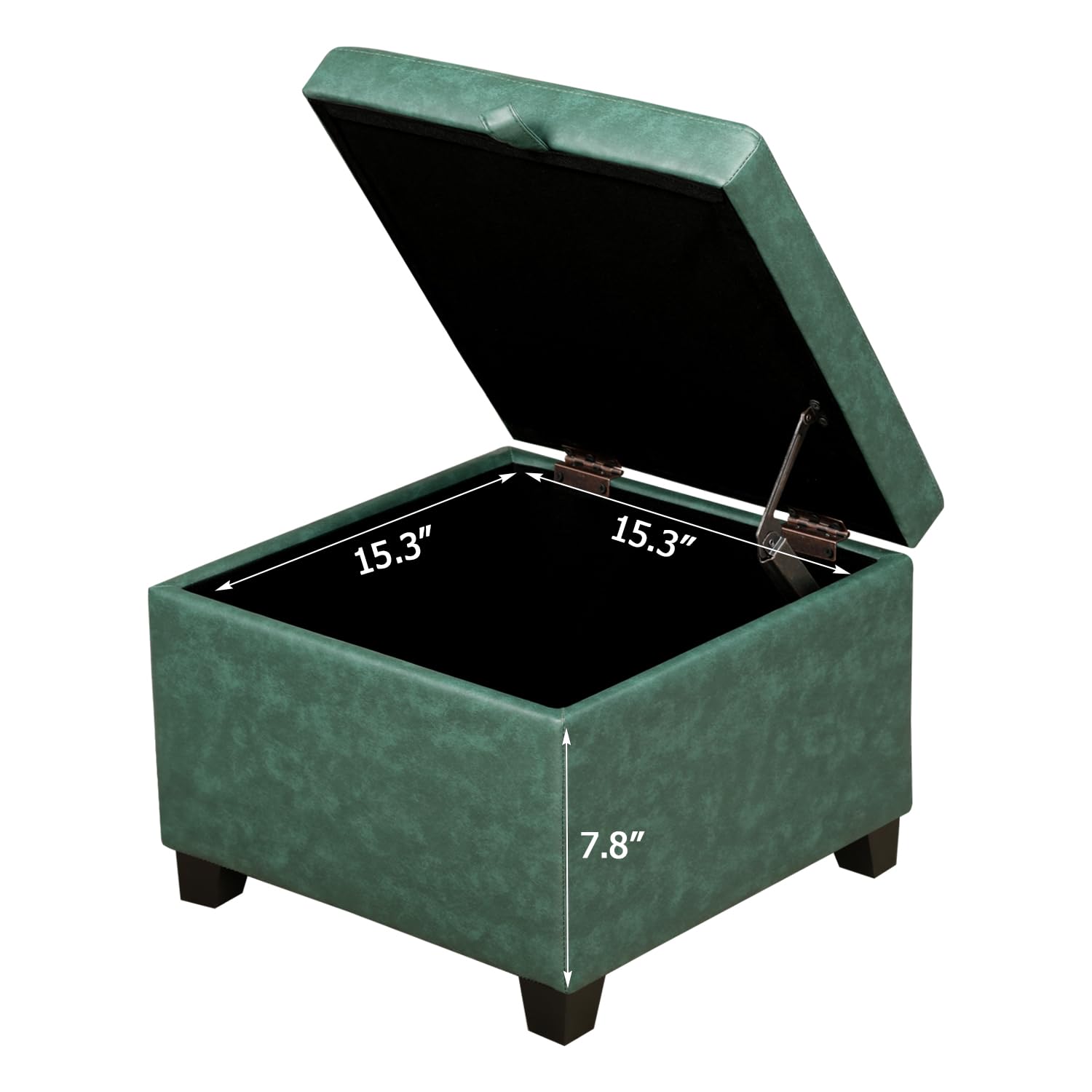 Faux Leather Storage Ottoman