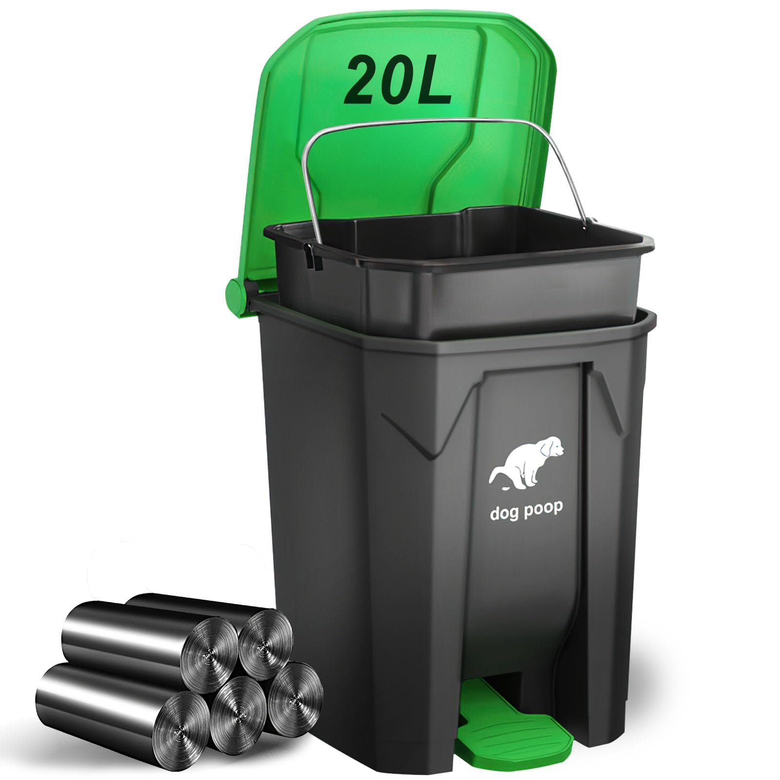 Dog Poop Trash Can Outside 20L (100 Count)