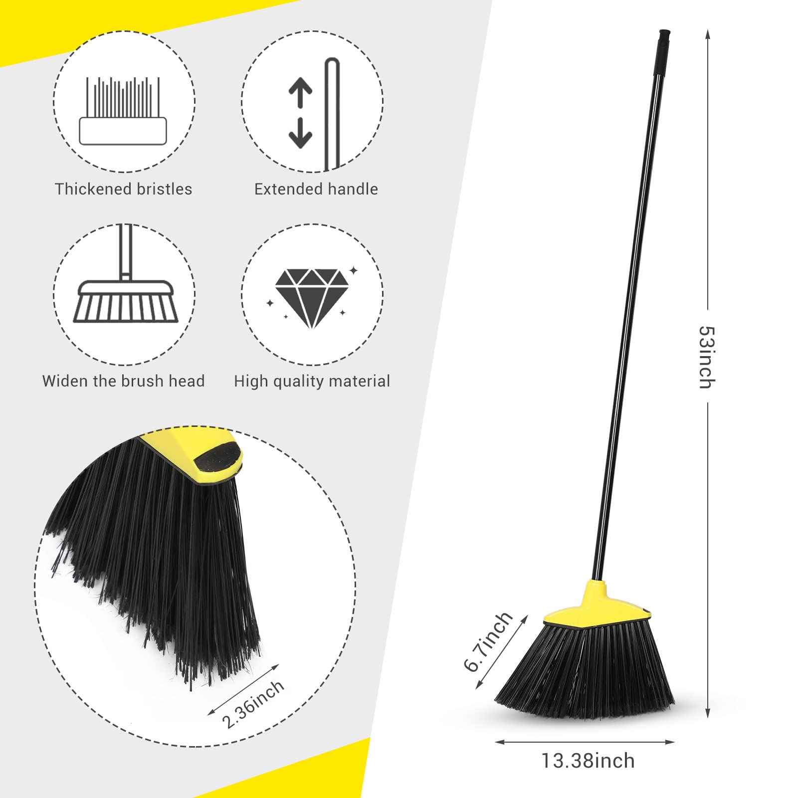 20 Pcs Heavy Duty Broom Commercial Outdoor Indoor (20 Count)