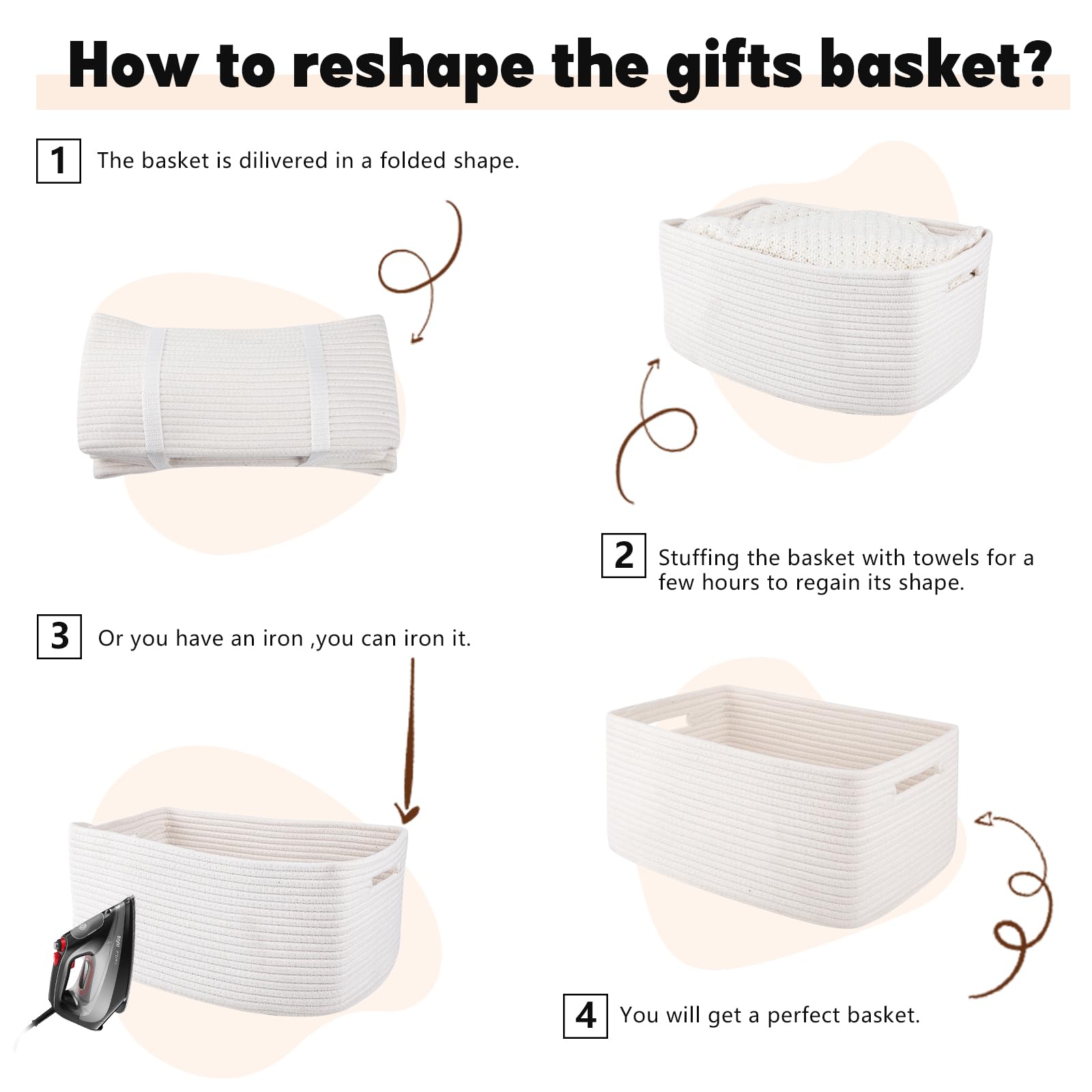 Storage Basket for Shelves (2 Count)