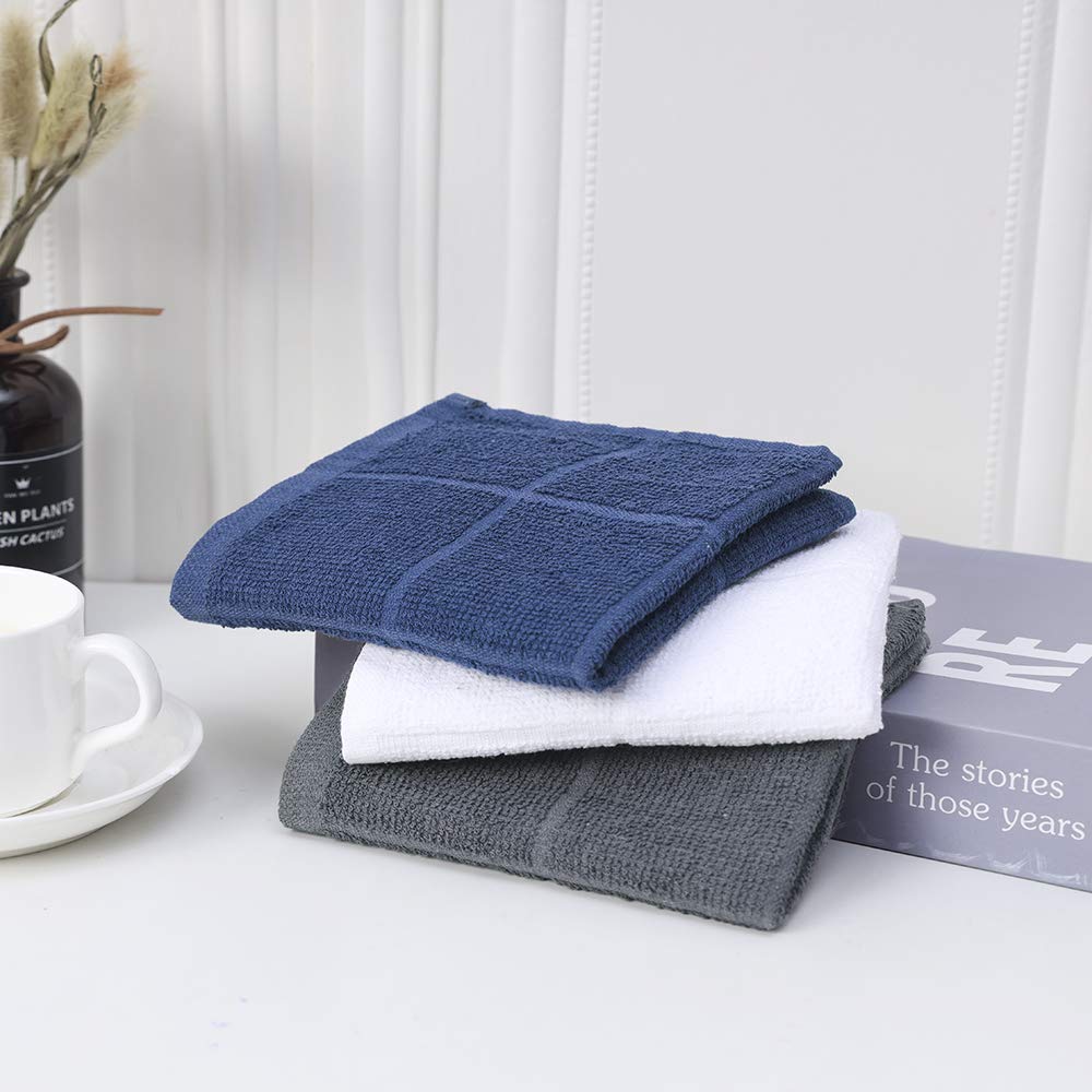 Kitchen Dish Cloths Highly Absorbent Dish Rags 100% Cotton Wash Cloths for Washing Dishes (24 Count) - ModHome Supplies
