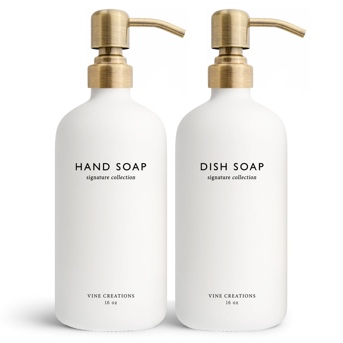 White Glass Soap Dispenser Set (16 Ounce)