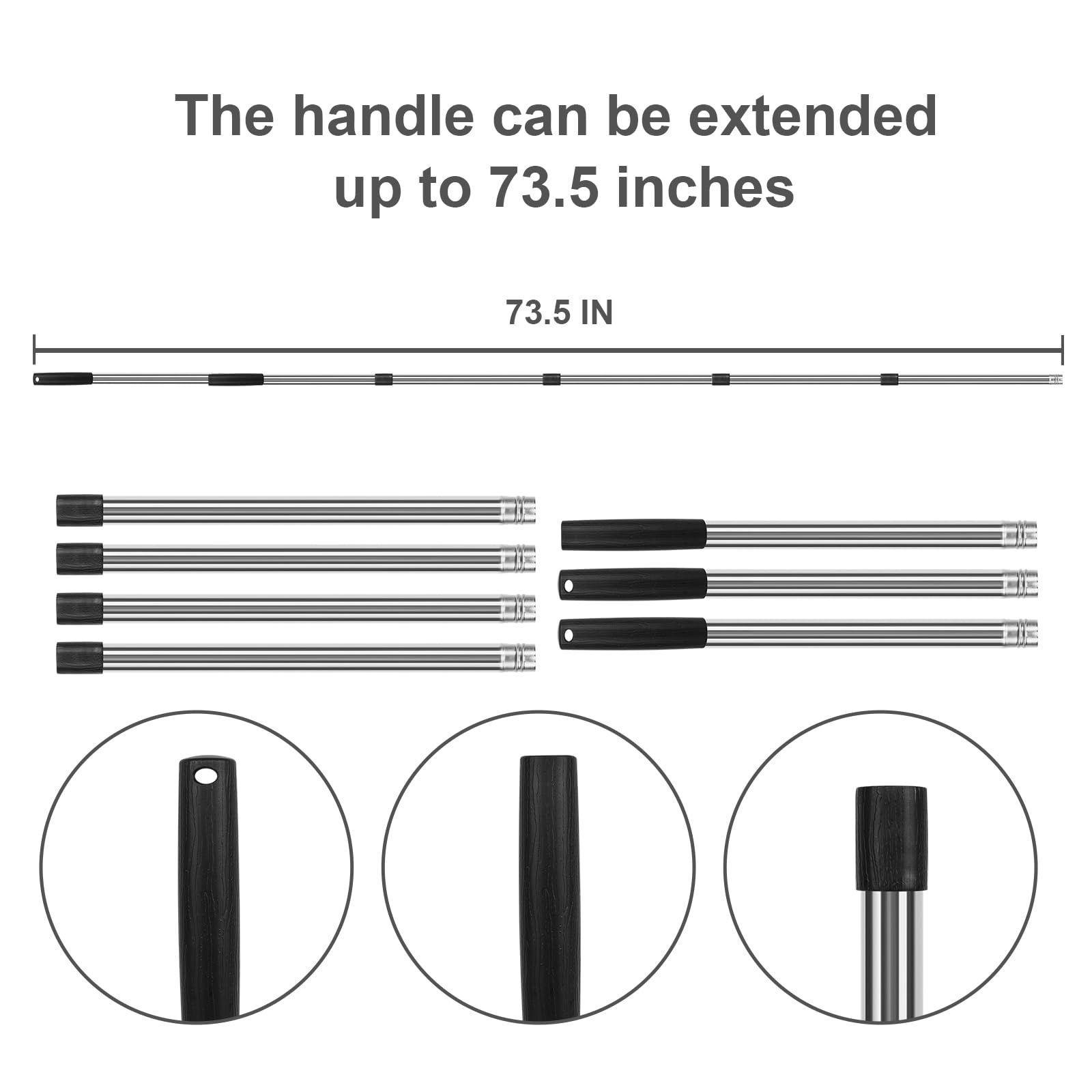 Black Broom and Dustpan Combo Set