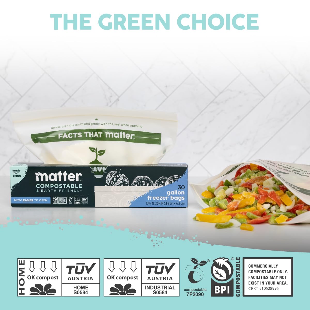 Compostable Gallon Freezer Bags (30 Count)