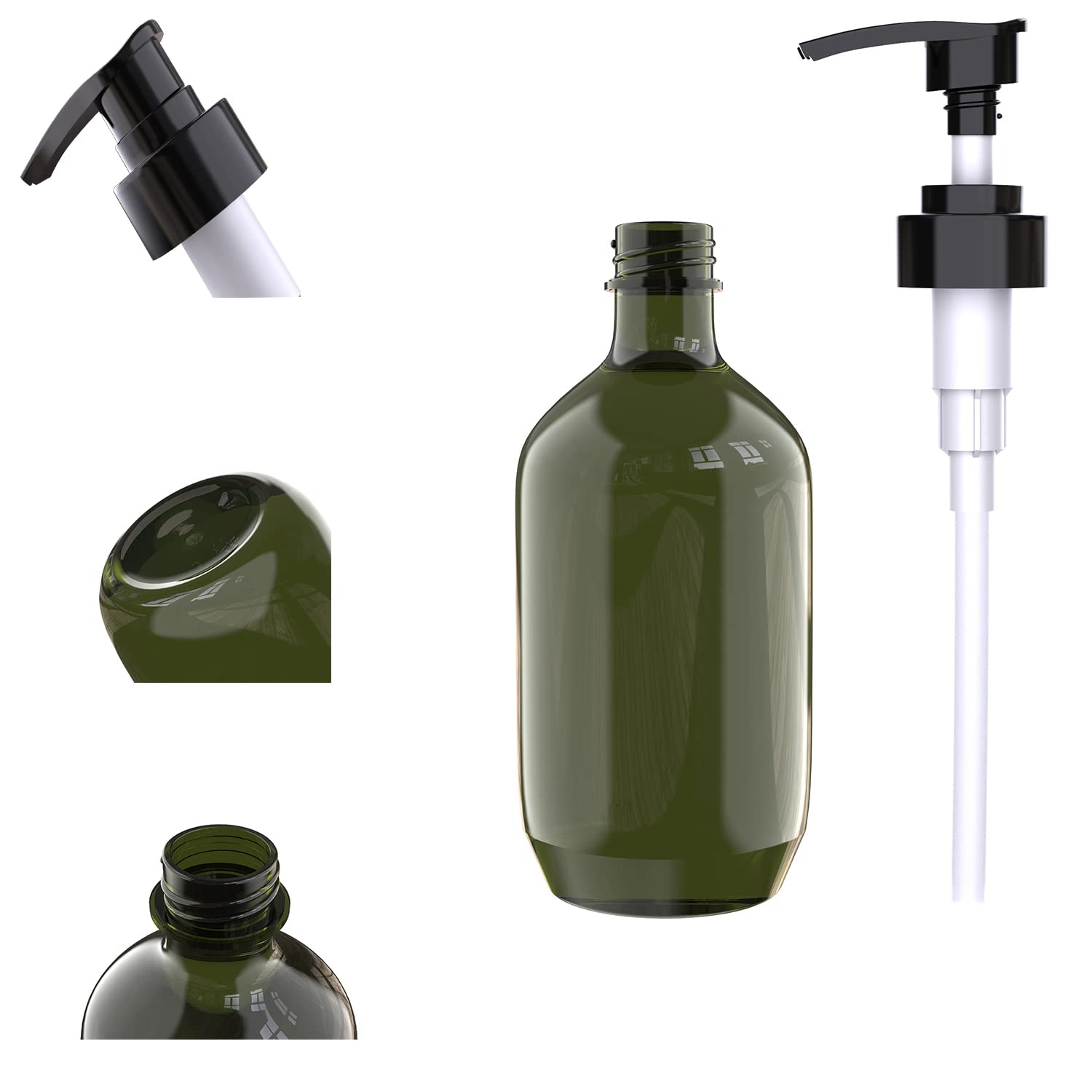 2 PCS 16 OZ Pump Bottle Plastic Pump Lotion Dispenser Empty Bottles (2 Count)