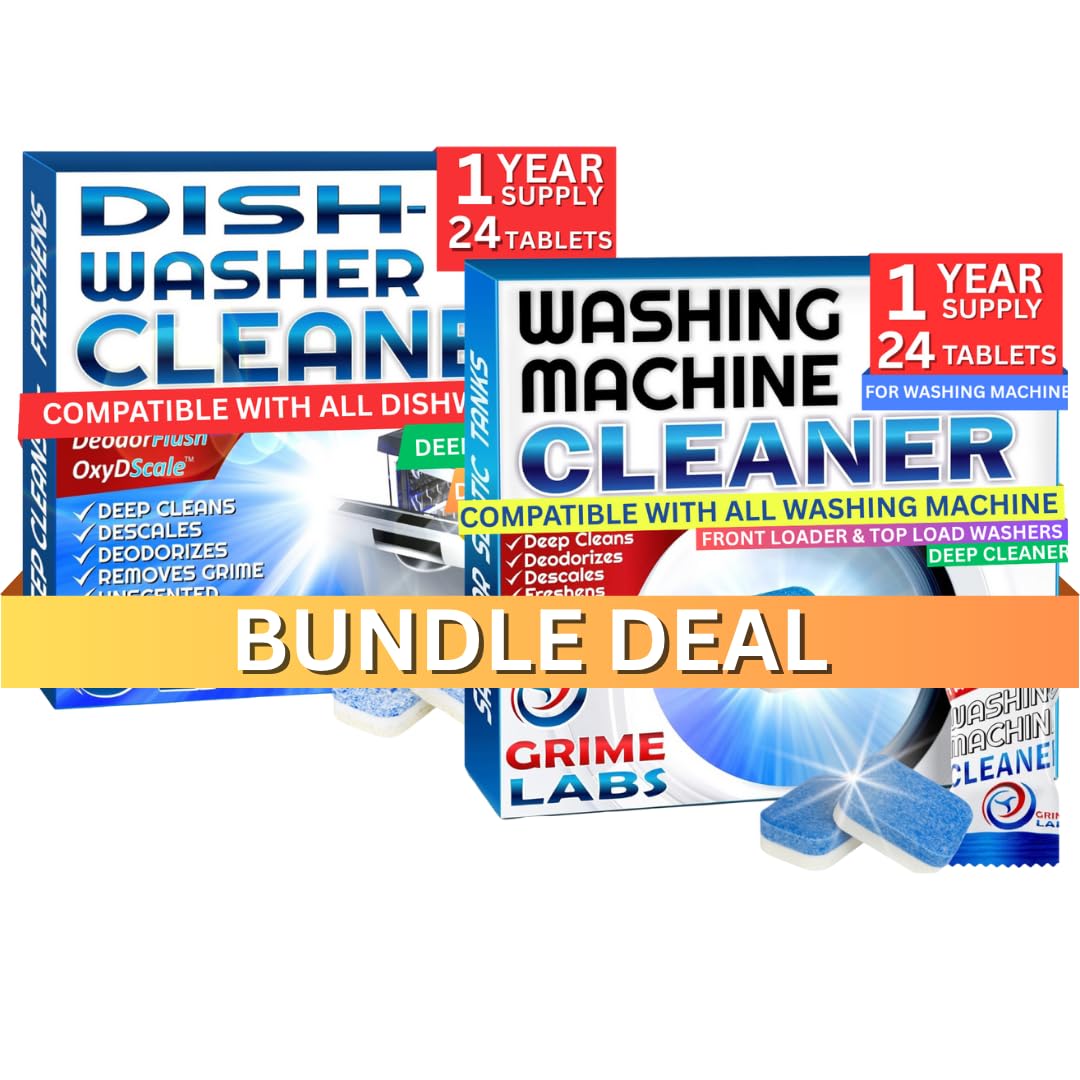 Washing Machine & Dishwasher Cleaner Tablets Bundle (48 Count)