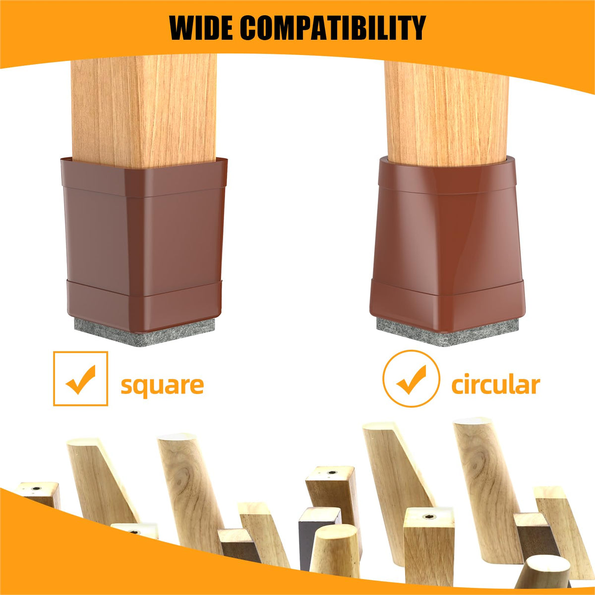 Square Chair Leg Floor Protectors