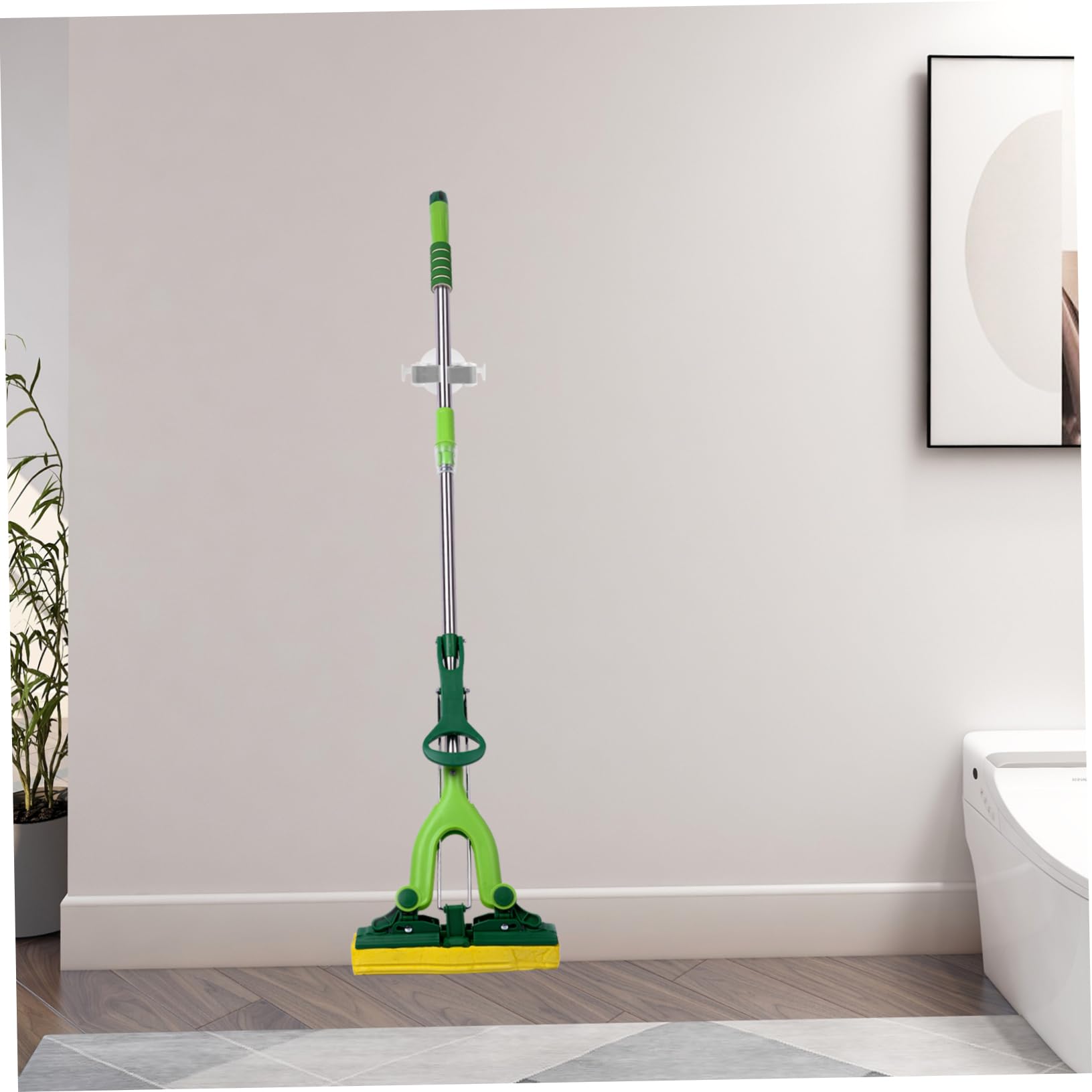 2 Pcs Mop and Broom Organizer Broom Mop Hanger White Mop and Broom Holder Wall Mount Wall Hooks for Brooms and Mops