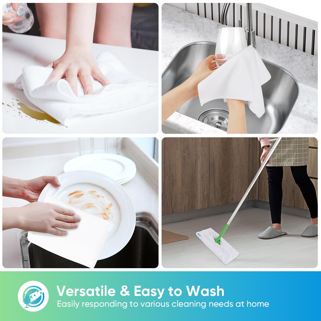 White Microfiber Cleaning Cloth (12 Count)