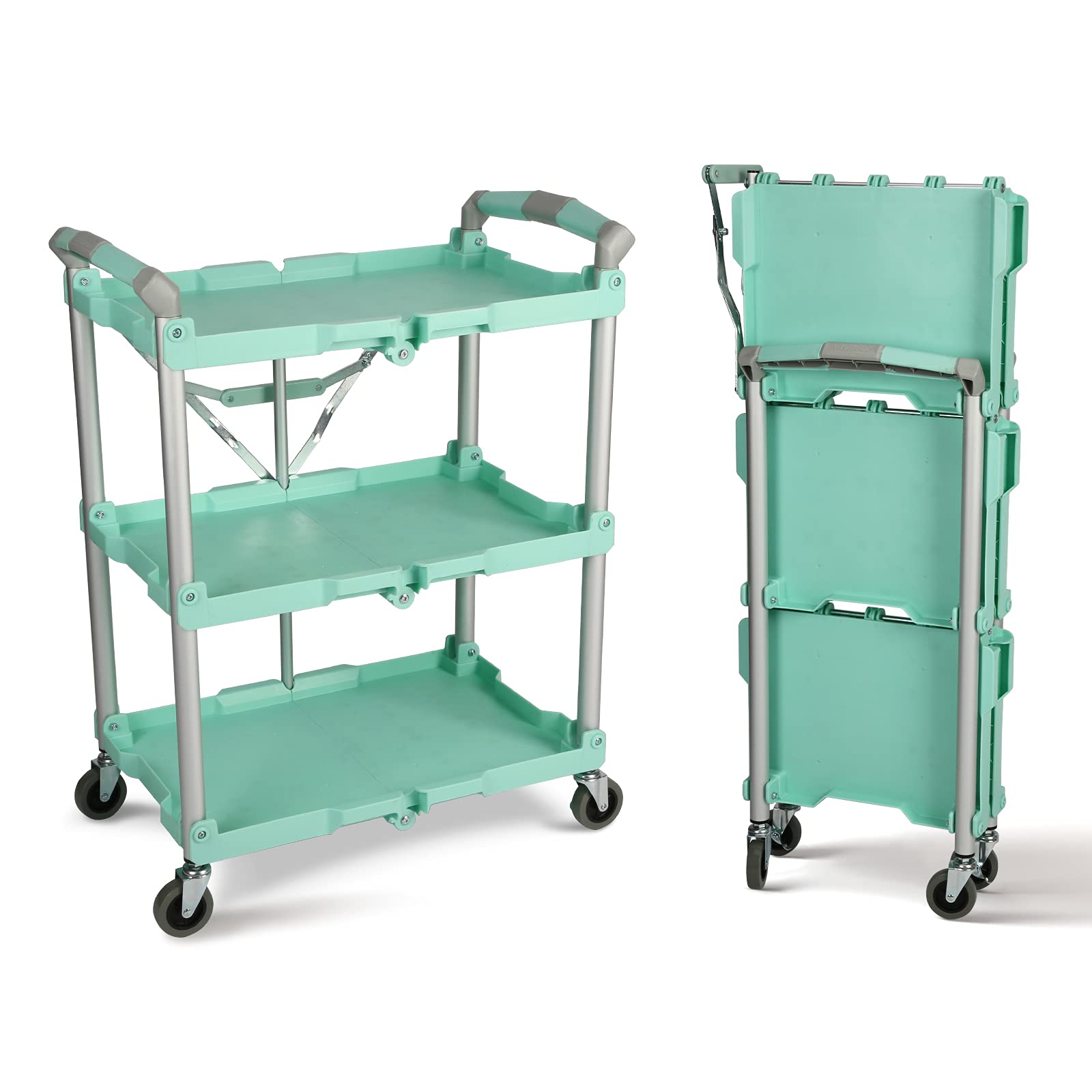89-349 Pack-N-Roll Folding Collapsible Service Cart, 150LB Capacity, Teal