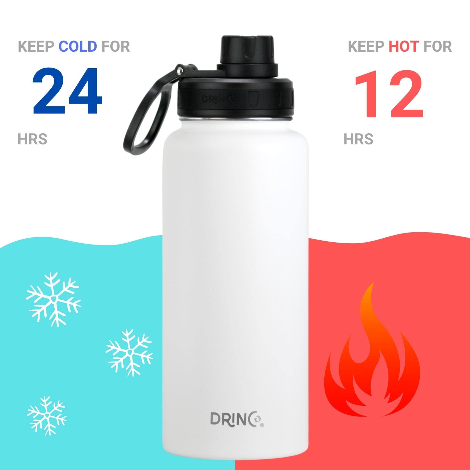 Stainless Steel Water Bottle Spout Lid Vacuum Insulated Double Wall Water Bottle Wide Mouth
