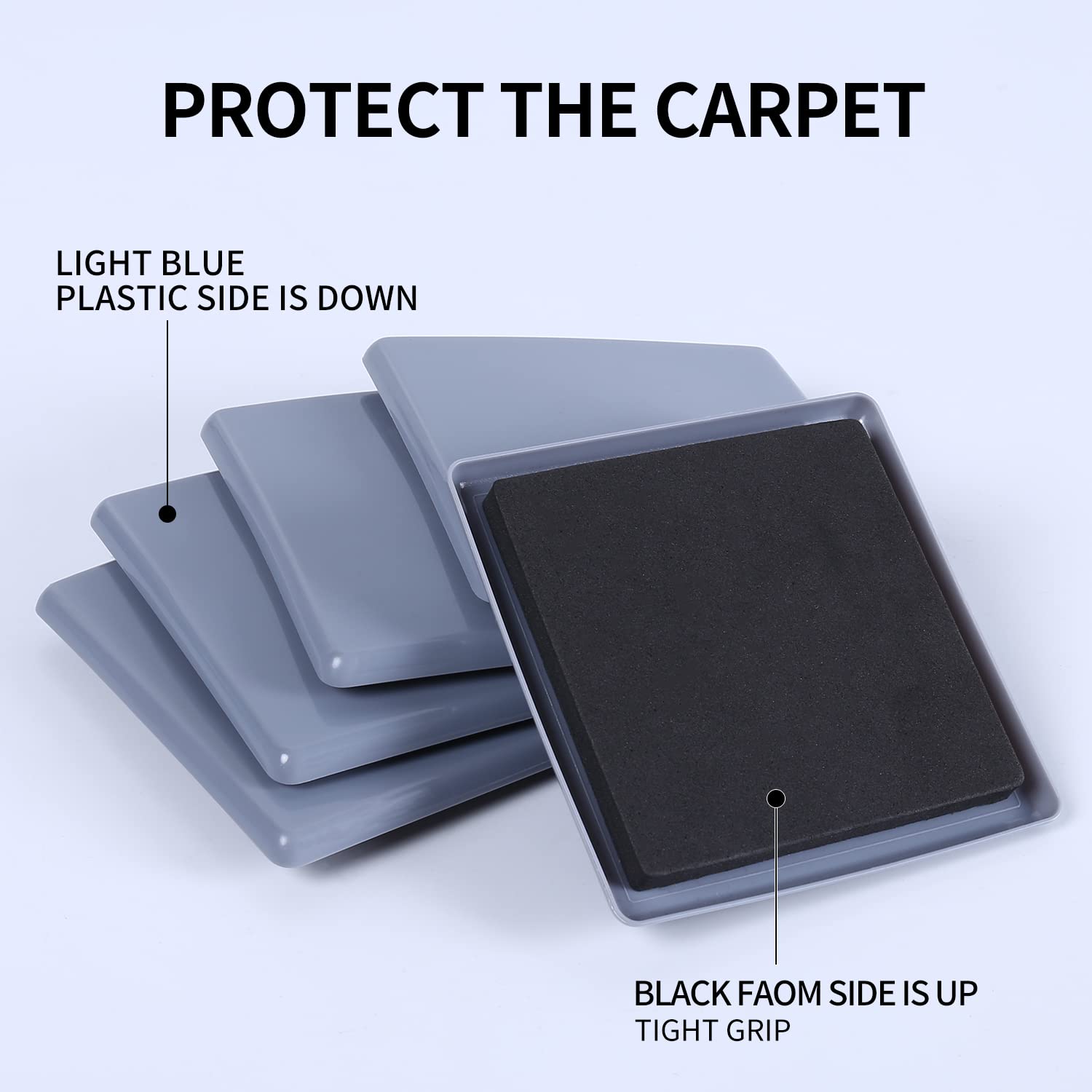 Furniture Sliders for Carpet Moving Sofa Bed Couch Fridge 5" 8pcs (8 Count)