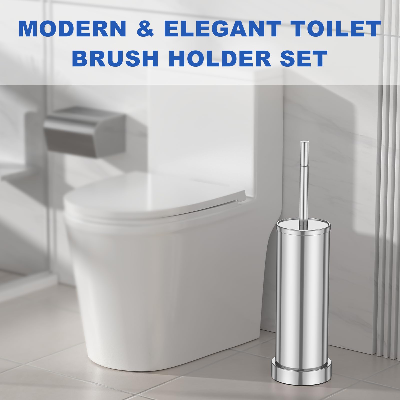 304 Stainless Steel Toilet Brush and Holder Set