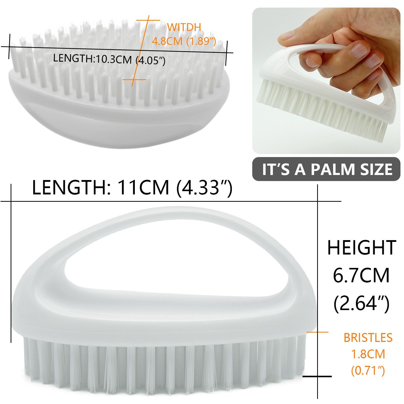Small Scrub Brush with Stiff Nylon Bristles Heavy Duty Cleaning Brush