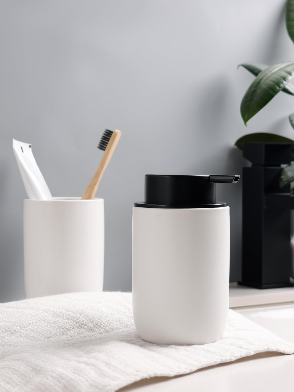 Soap Dispenser and Toothbrush Holder Set (2 Count)