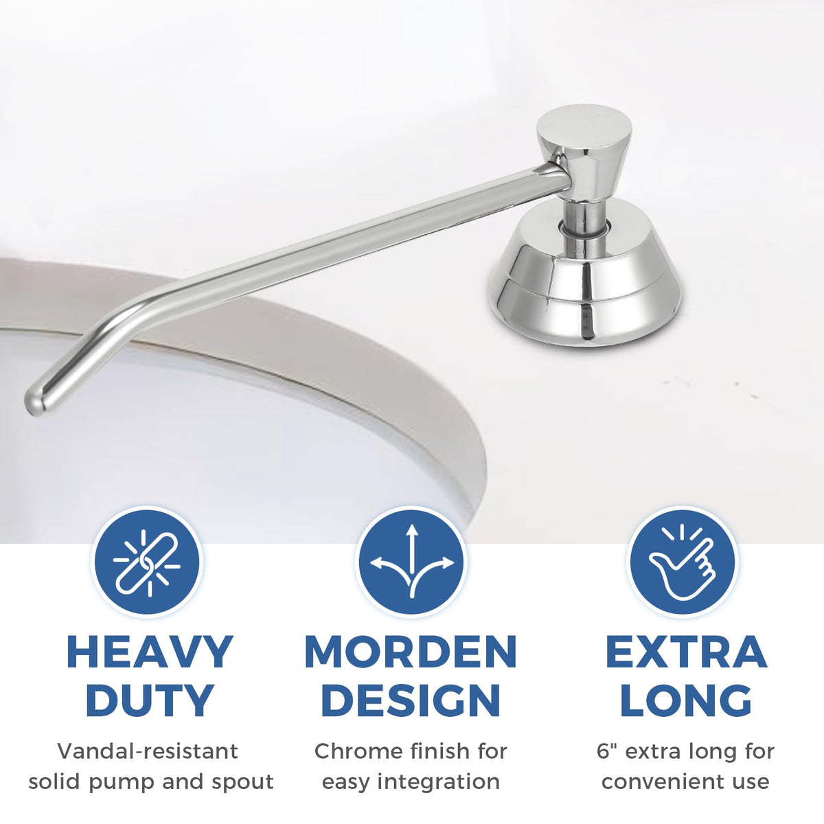 Heavy Duty Brass Countertop Liquid Soap Dispenser