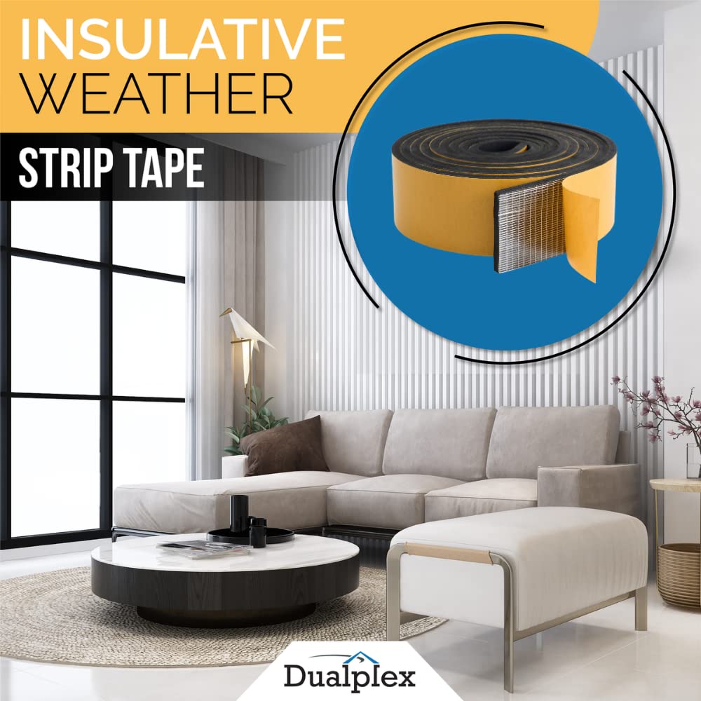 High Density Foam Weather Stripping Door Seal Strip Insulation Tape Roll for Insulating Door Frame (10 Foot)
