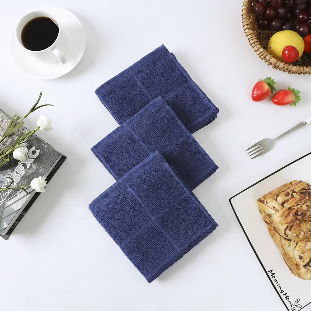 Kitchen Dish Cloths Highly Absorbent Dish Rags 100% Cotton Wash Cloths for Washing Dishes (24 Count) - ModHome Supplies