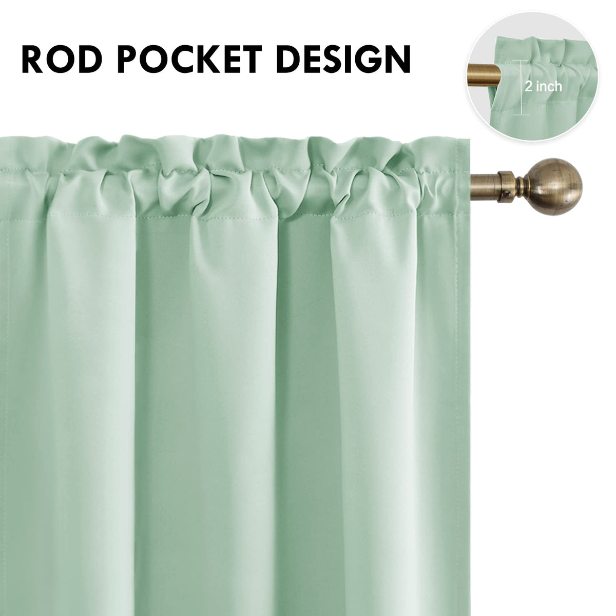 Blackout Curtains for Bedroom Living Room 38 x 45 Inch Long 2 Panels (2 Count)