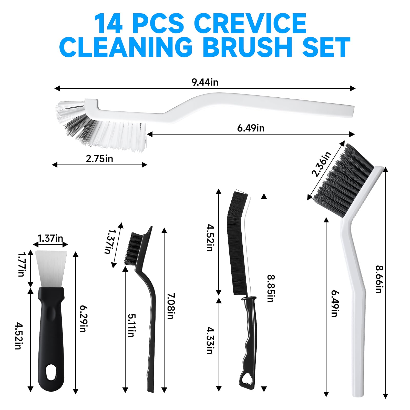 14Pcs Crevice Cleaning Brush Set (14 Count)