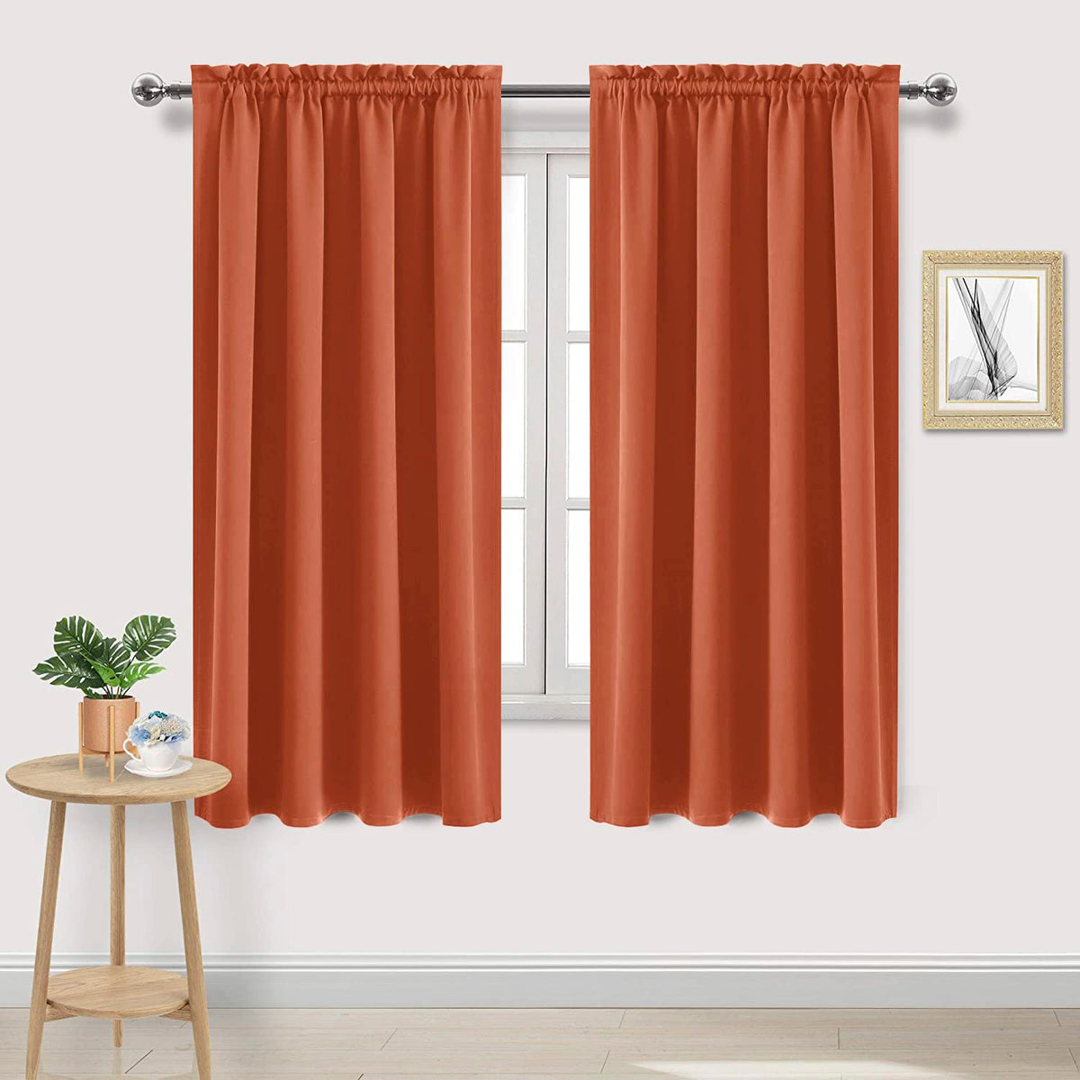 Blackout Curtains for Bedroom Living Room 52 x 63 Inch Long 2 Panels (2 Count)