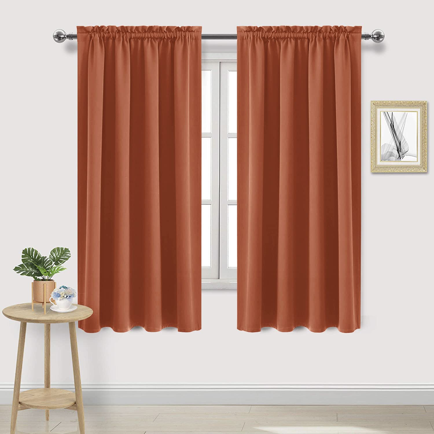 Blackout Curtains for Bedroom Living Room 52 x 63 Inch Long 2 Panels (2 Count)