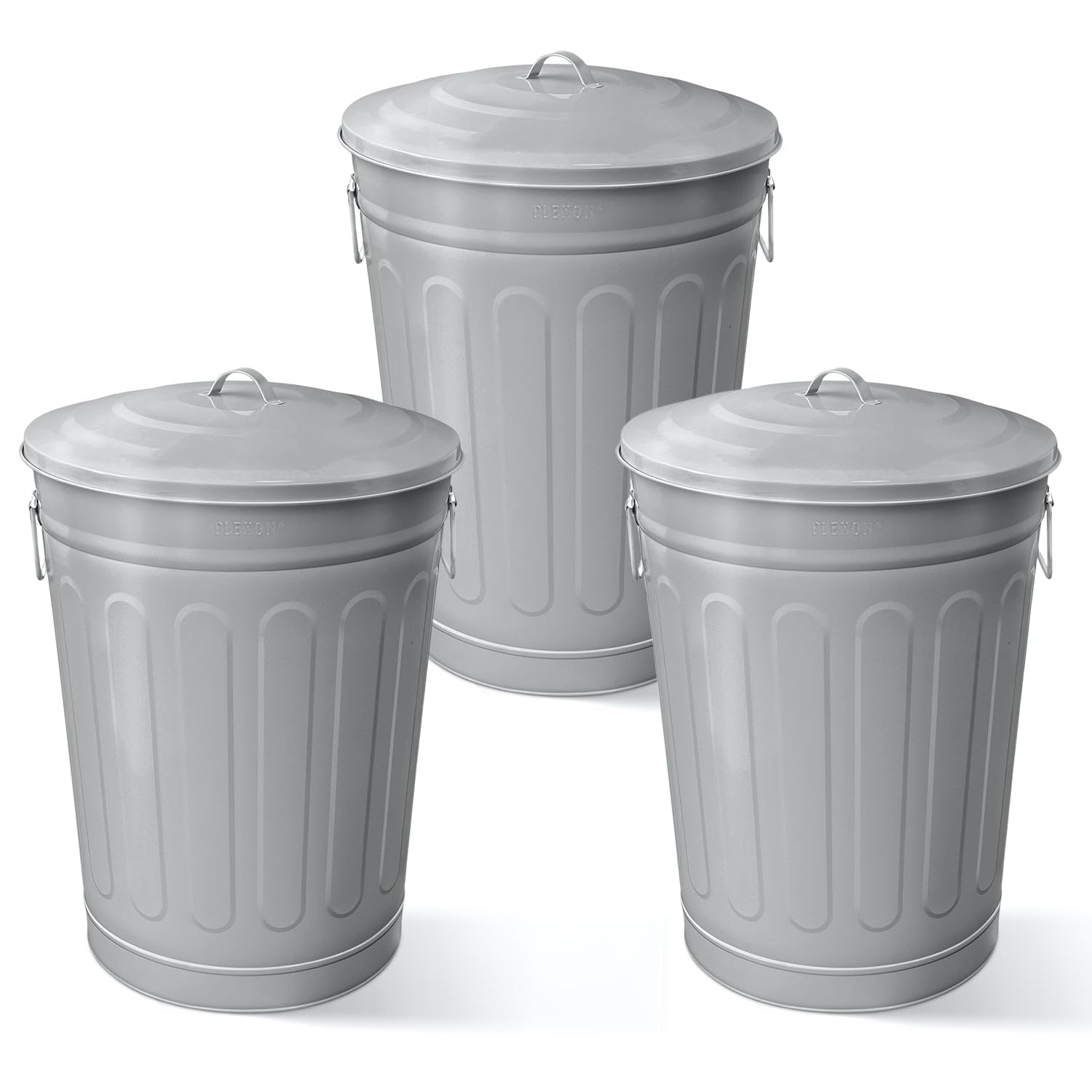 13 Gallon Metal Trash Can with Lid Outdoor Vintage Trash Can Steel Retro Garbage Can for Kitchen Farmhouse Rustic Bird Seed Storage Pet Food Cute Bucket