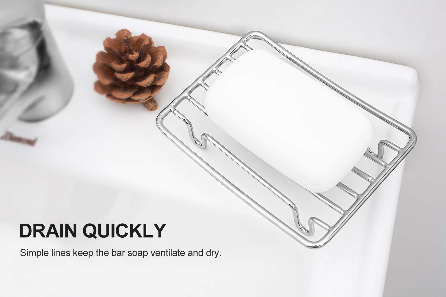 Bar Soap Dish Holder for Shower Bathroom Stainless Steel Rust Proof Self Draining