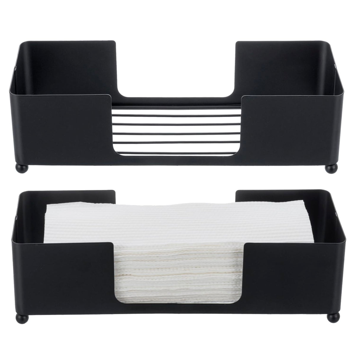 Black Metal Folded Paper Towel Holder Dispenser (2 Count)
