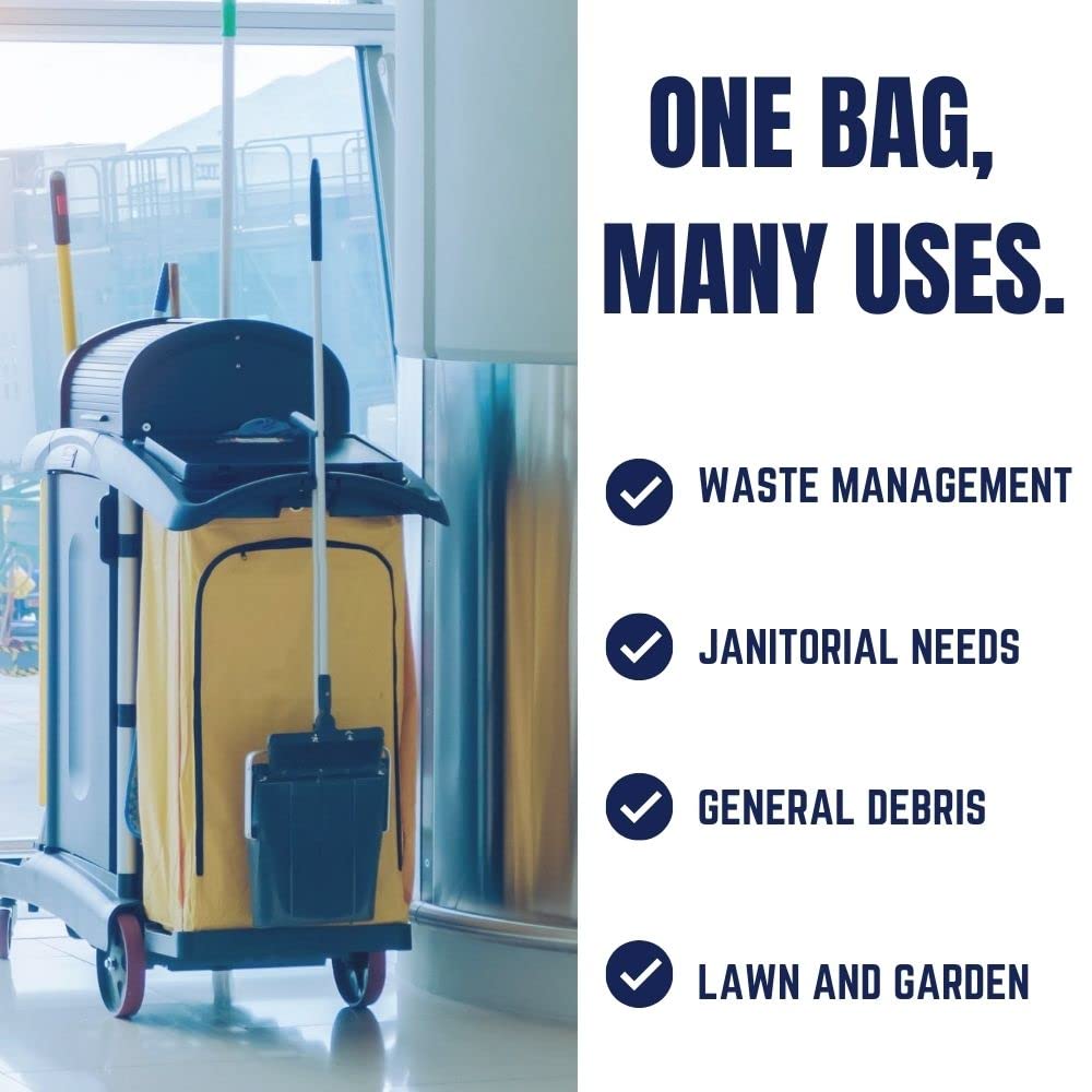 33 Gallon Trash Bags │ 1.7 Mil │ Black Garbage Can Liners │ 33" x 39" (100 Count)