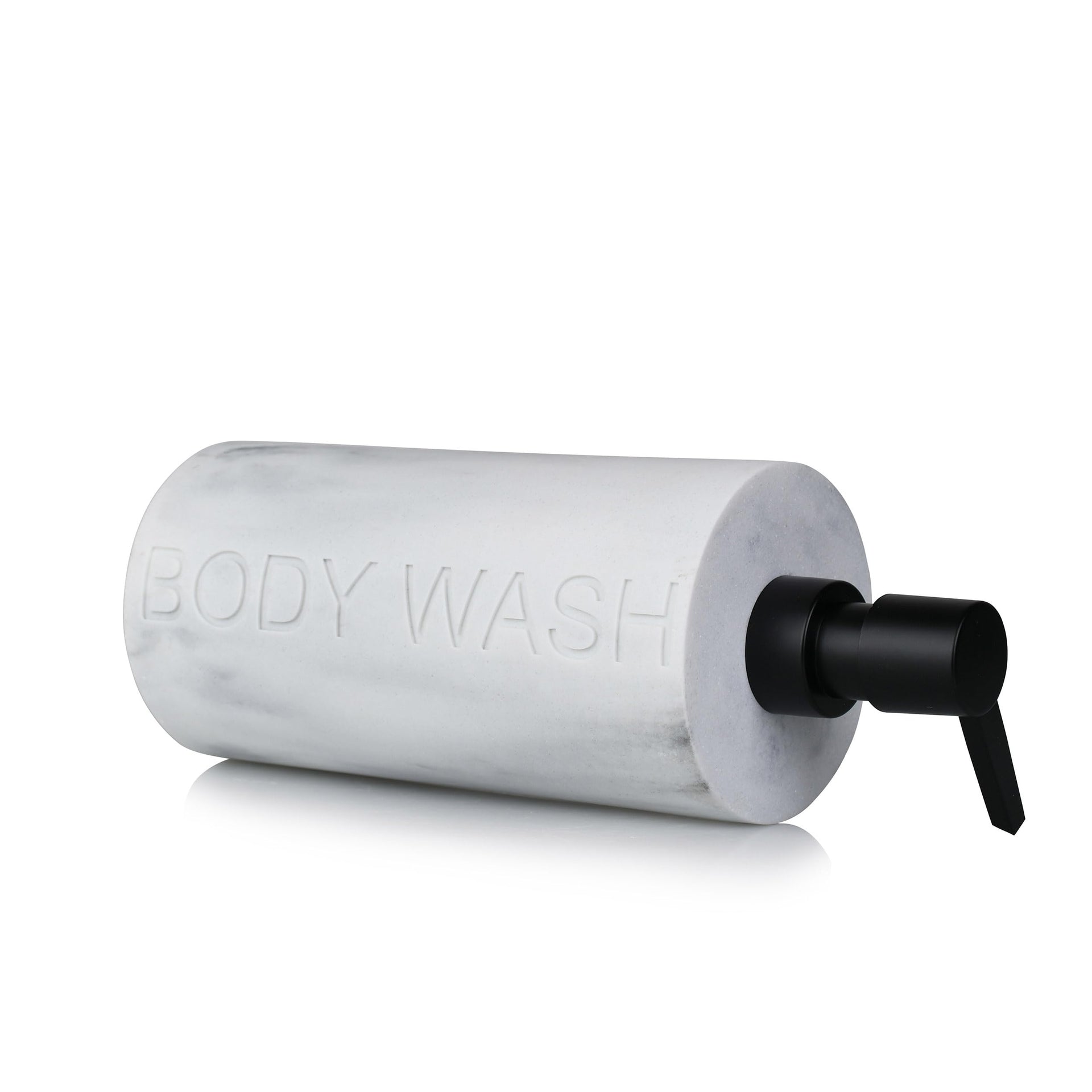 Resin White Marbled Body Wash Engraved Bottle Refillable Pump Dispenser