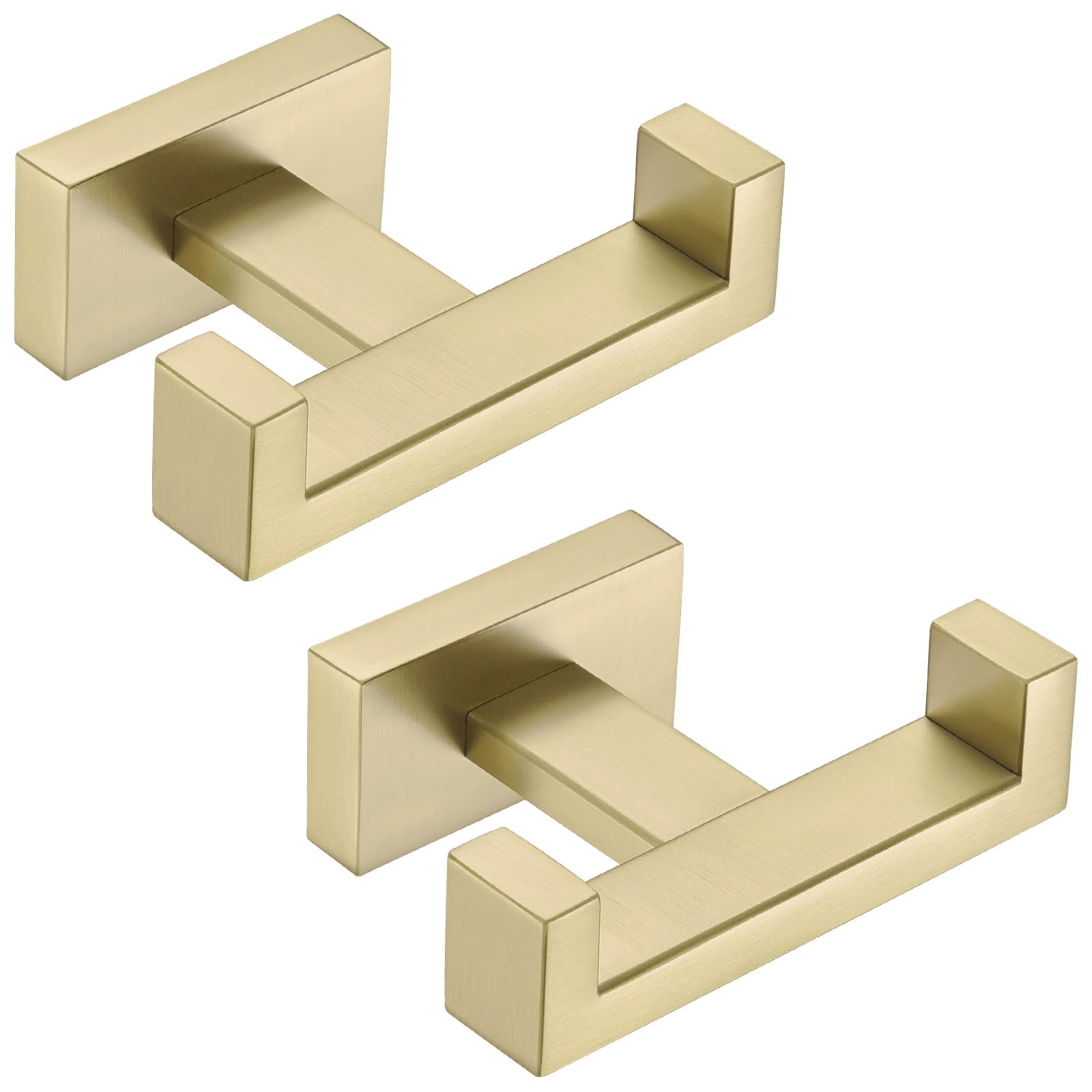 Double Towel Hook Brushed Gold (2 Count)