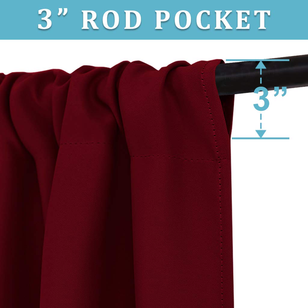 Extra Wide Blackout Curtains for Bedroom Living Room 63 inch Long (2 Count)