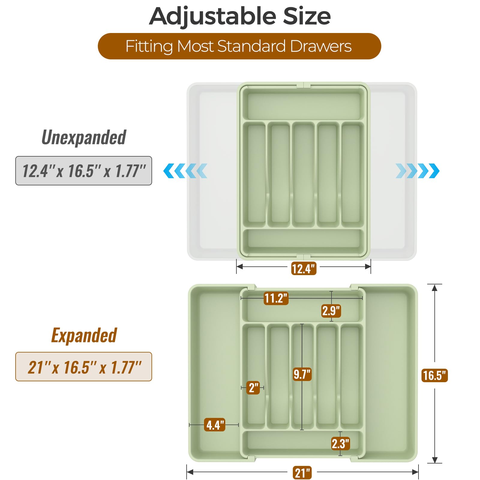 Extra Large Expandable Silverware Organizer